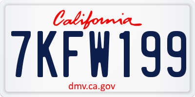 CA license plate 7KFW199