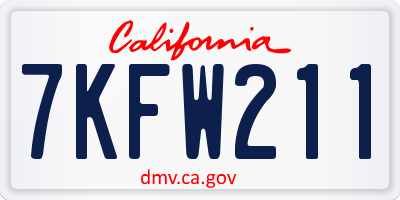 CA license plate 7KFW211