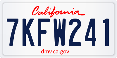 CA license plate 7KFW241