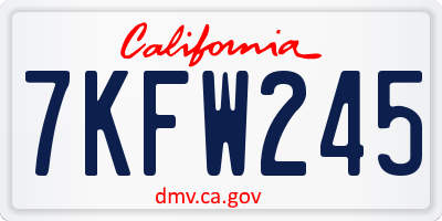 CA license plate 7KFW245