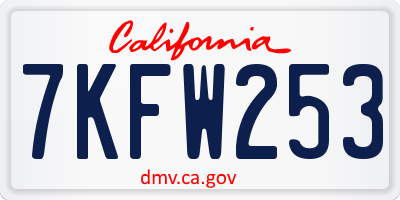 CA license plate 7KFW253