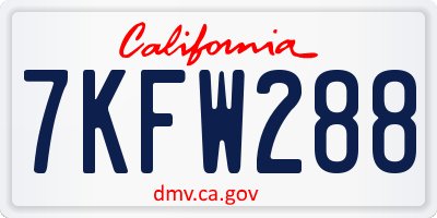 CA license plate 7KFW288