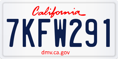 CA license plate 7KFW291