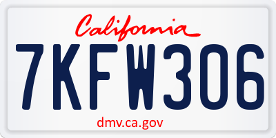 CA license plate 7KFW306