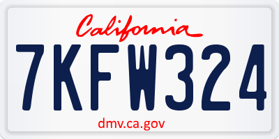 CA license plate 7KFW324