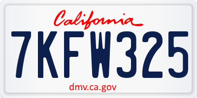 CA license plate 7KFW325