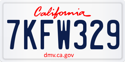 CA license plate 7KFW329