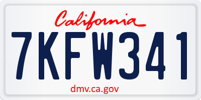 CA license plate 7KFW341