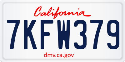 CA license plate 7KFW379