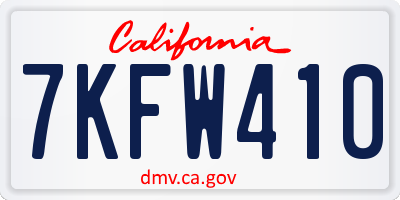 CA license plate 7KFW410