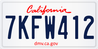 CA license plate 7KFW412