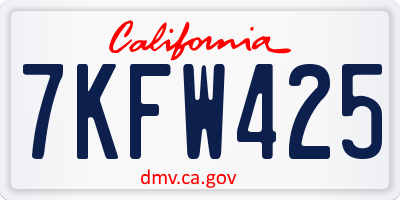 CA license plate 7KFW425