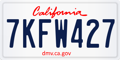 CA license plate 7KFW427