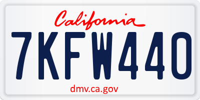 CA license plate 7KFW440