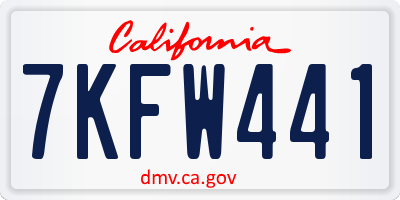 CA license plate 7KFW441
