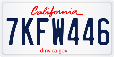 CA license plate 7KFW446