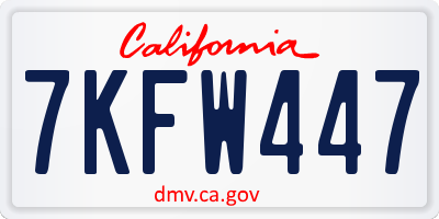 CA license plate 7KFW447