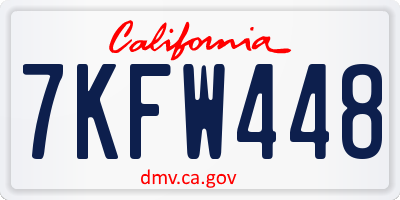 CA license plate 7KFW448