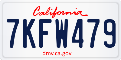 CA license plate 7KFW479