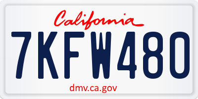 CA license plate 7KFW480