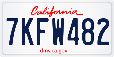 CA license plate 7KFW482