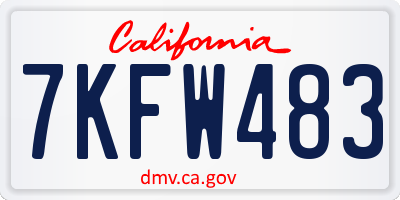 CA license plate 7KFW483
