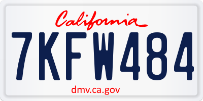 CA license plate 7KFW484
