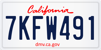 CA license plate 7KFW491