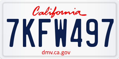 CA license plate 7KFW497