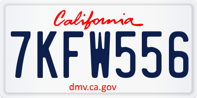 CA license plate 7KFW556
