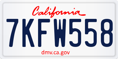 CA license plate 7KFW558