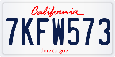 CA license plate 7KFW573