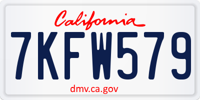 CA license plate 7KFW579