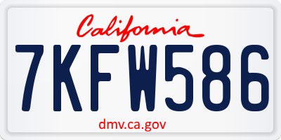CA license plate 7KFW586
