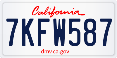 CA license plate 7KFW587