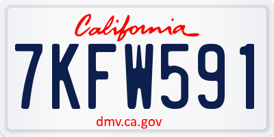 CA license plate 7KFW591