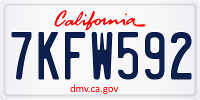 CA license plate 7KFW592