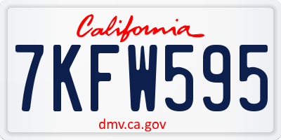 CA license plate 7KFW595
