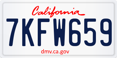 CA license plate 7KFW659
