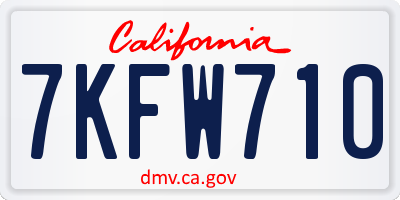CA license plate 7KFW710