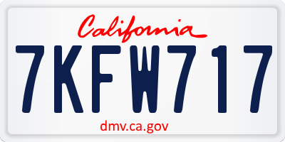 CA license plate 7KFW717