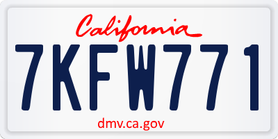 CA license plate 7KFW771