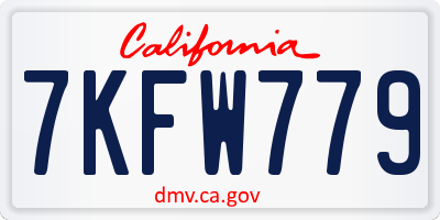 CA license plate 7KFW779