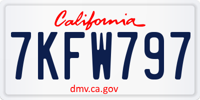 CA license plate 7KFW797