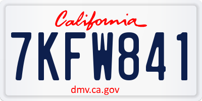 CA license plate 7KFW841