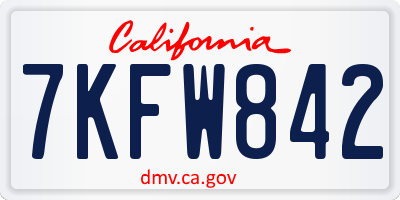 CA license plate 7KFW842