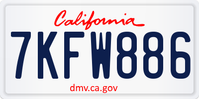 CA license plate 7KFW886