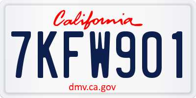 CA license plate 7KFW901