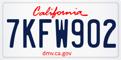 CA license plate 7KFW902