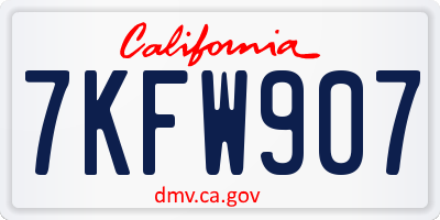 CA license plate 7KFW907